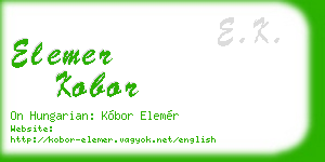elemer kobor business card