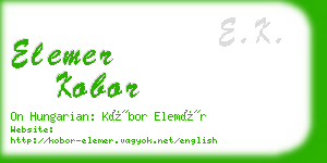 elemer kobor business card